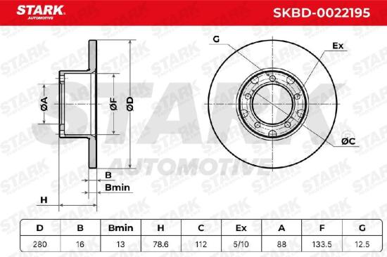 STARK SKBD-0022195 2x Bremsscheiben Vorne Ø281mm voll A601420027210 Bild STARK SKBD-0022195 2x Bremsscheiben Vorne Ø281mm voll A601420027210
