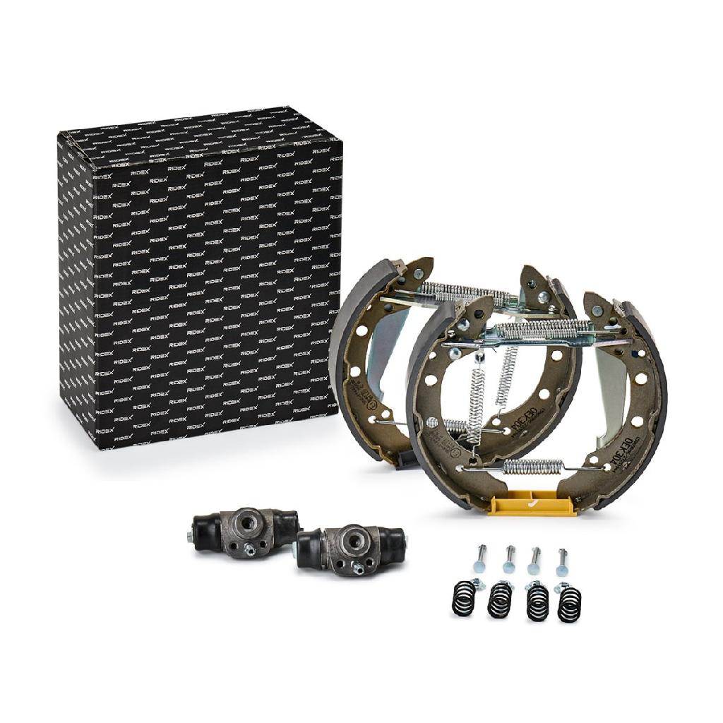 RIDEX Bremsenset Trommelbremse Bremsbacken Satz Hinten für VW Golf 1II (1H1)
