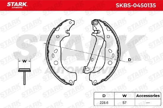 STARK Bremsbacken Satz für Trommelbremse Hinten für FORD SKBS-0450135 Bild STARK Bremsbacken Satz für Trommelbremse Hinten für FORD SKBS-0450135