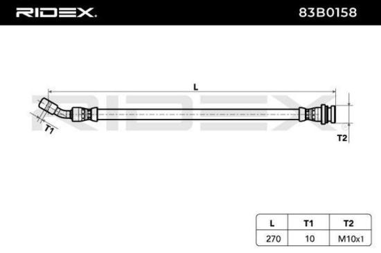 RIDEX Bremsschlauch 83B0158 VORNE beidseitig BREMSSCHLÄUCHE Länge: 270mm Bild RIDEX Bremsschlauch 83B0158 VORNE beidseitig BREMSSCHLÄUCHE Länge: 270mm