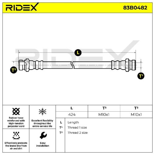 RIDEX Bremsschlauch 83B0482 HINTEN beidseitig BREMSSCHLÄUCHE für VW für SEAT Bild RIDEX Bremsschlauch 83B0482 HINTEN beidseitig BREMSSCHLÄUCHE für VW für SEAT
