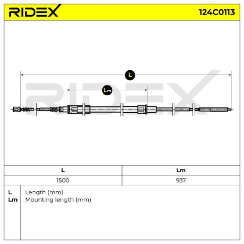 RIDEX Handbremsseil Hinten Rechts Links für VW Golf 1II (1H1) Bild RIDEX Handbremsseil Hinten Rechts Links für VW Golf 1II (1H1)