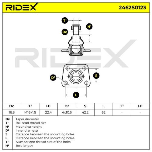 RIDEX 2462S0123 Traggelenk Führungsgelenk Vorne für FIAT DUCATO Kasten (290) Bild RIDEX 2462S0123 Traggelenk Führungsgelenk Vorne für FIAT DUCATO Kasten (290)