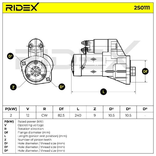 RIDEX Motor Starter/Anlasser 2,0kW für NISSAN Patrol GR V SUV (Y61) Bild RIDEX Motor Starter/Anlasser 2,0kW für NISSAN Patrol GR V SUV (Y61)