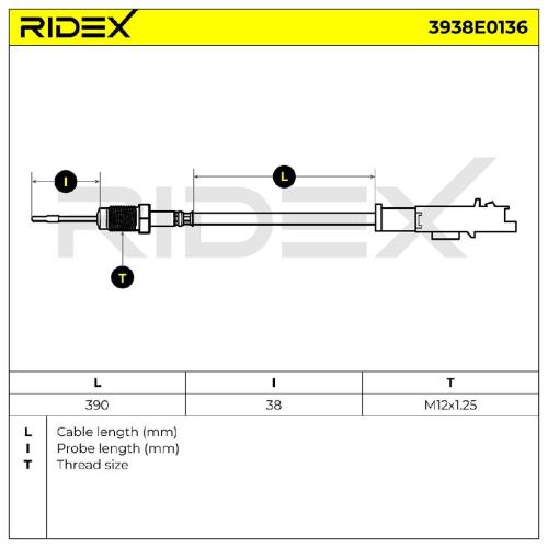 RIDEX 3938E0136 Abgastemperatursensor 2-Polig passend für PEUGEOT 307 (3A/C) Bild RIDEX 3938E0136 Abgastemperatursensor 2-Polig passend für PEUGEOT 307 (3A/C)