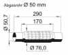VEGAZ Flexrohr Auspuff Abgasrohr &Oslash;50mm 170mm UFR-630 f&uuml;r VW Golf 5 Schr&auml;gheck