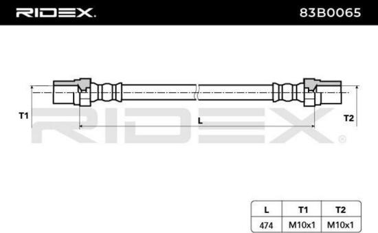 RIDEX Bremsschlauch 83B0065 VORNE beidseitig HINTEN beidseitig BREMSSCHLÄUCHE Bild RIDEX Bremsschlauch 83B0065 VORNE beidseitig HINTEN beidseitig BREMSSCHLÄUCHE