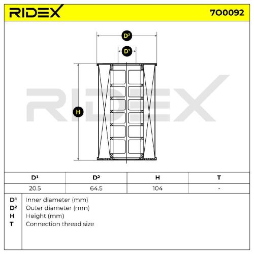 RIDEX Ölfilter Motorölfilter Filtereinsatz mit Dichtringen 7O0092 für HYUNDAI Bild RIDEX Ölfilter Motorölfilter Filtereinsatz mit Dichtringen 7O0092 für HYUNDAI