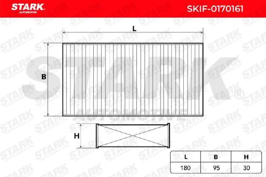STARK SKIF-0170161 Innenraumfilter Pollenfilter Höhe: 30 Breite: 95 Länge: 180 Bild STARK SKIF-0170161 Innenraumfilter Pollenfilter Höhe: 30 Breite: 95 Länge: 180