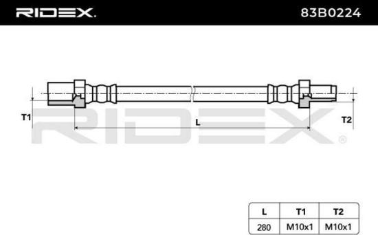 RIDEX Bremsschlauch 83B0224 BREMSSCHLÄUCHE Länge: 310mm Bild RIDEX Bremsschlauch 83B0224 BREMSSCHLÄUCHE Länge: 310mm