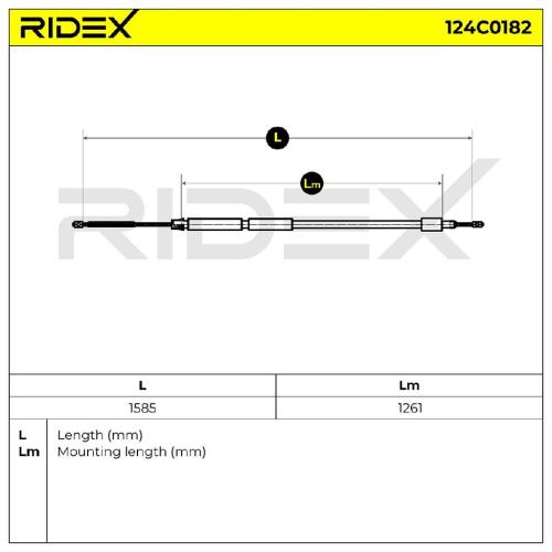 RIDEX Handbremsseil Hinten Links passend für PEUGEOT 306 Cabriolet (7D, N3, N5) Bild RIDEX Handbremsseil Hinten Links passend für PEUGEOT 306 Cabriolet (7D, N3, N5)