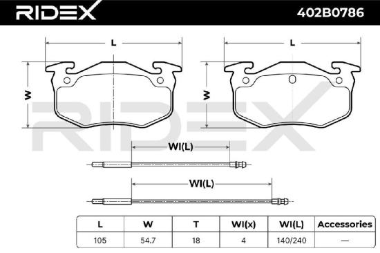 RIDEX Bremsbelagsatz Bremsbeläge Vorne für CITROËN BX (XB-) für ALPINE Bild RIDEX Bremsbelagsatz Bremsbeläge Vorne für CITROËN BX (XB-) für ALPINE