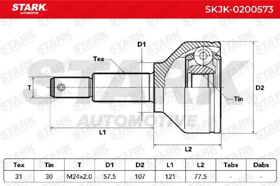 STARK SKJK-0200573 Gelenksatz Antriebswelle Achswelle Vorne radseitig für FORD Bild STARK SKJK-0200573 Gelenksatz Antriebswelle Achswelle Vorne radseitig für FORD