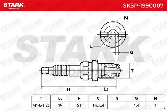 STARK SKSP-1990007 Zündkerze Spanner Size: 16 mm Gewindelänge: 19 für AUDI Bild STARK SKSP-1990007 Zündkerze Spanner Size: 16 mm Gewindelänge: 19 für AUDI