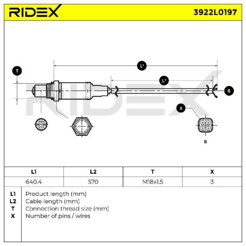 RIDEX 3922L0197 Lambdasonde Oxygen O2 Sensor Beheizt für VW Transporter T1V Bus Bild RIDEX 3922L0197 Lambdasonde Oxygen O2 Sensor Beheizt für VW Transporter T1V Bus