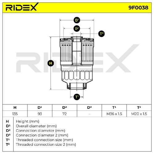 RIDEX 9F0038 Kraftstofffilter Line Filter für MITSUBISHI PAJERO IV (V8W, V9W) Bild RIDEX 9F0038 Kraftstofffilter Line Filter für MITSUBISHI PAJERO IV (V8W, V9W)