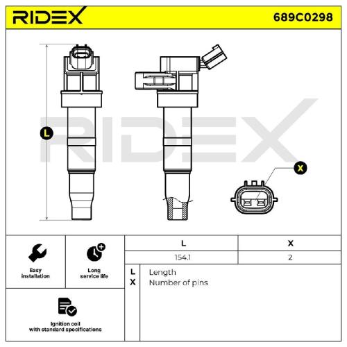 RIDEX 689C0298 Zündspule 12V für HYUNDAI ix35 (LM, EL, ELH) 273003F100 Bild RIDEX 689C0298 Zündspule 12V für HYUNDAI ix35 (LM, EL, ELH) 273003F100