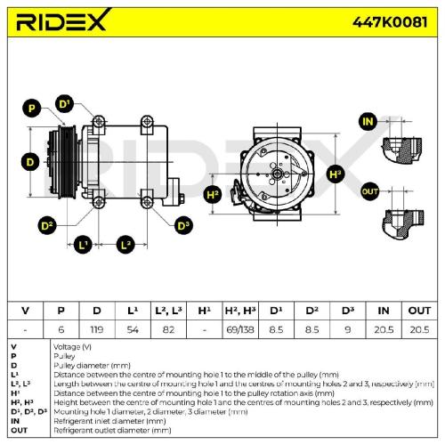 RIDEX A/C Kompressor für Klimaanlage Klimakompressor mit ID: DKS17D Kältemittel: Bild RIDEX A/C Kompressor für Klimaanlage Klimakompressor mit ID: DKS17D Kältemittel: