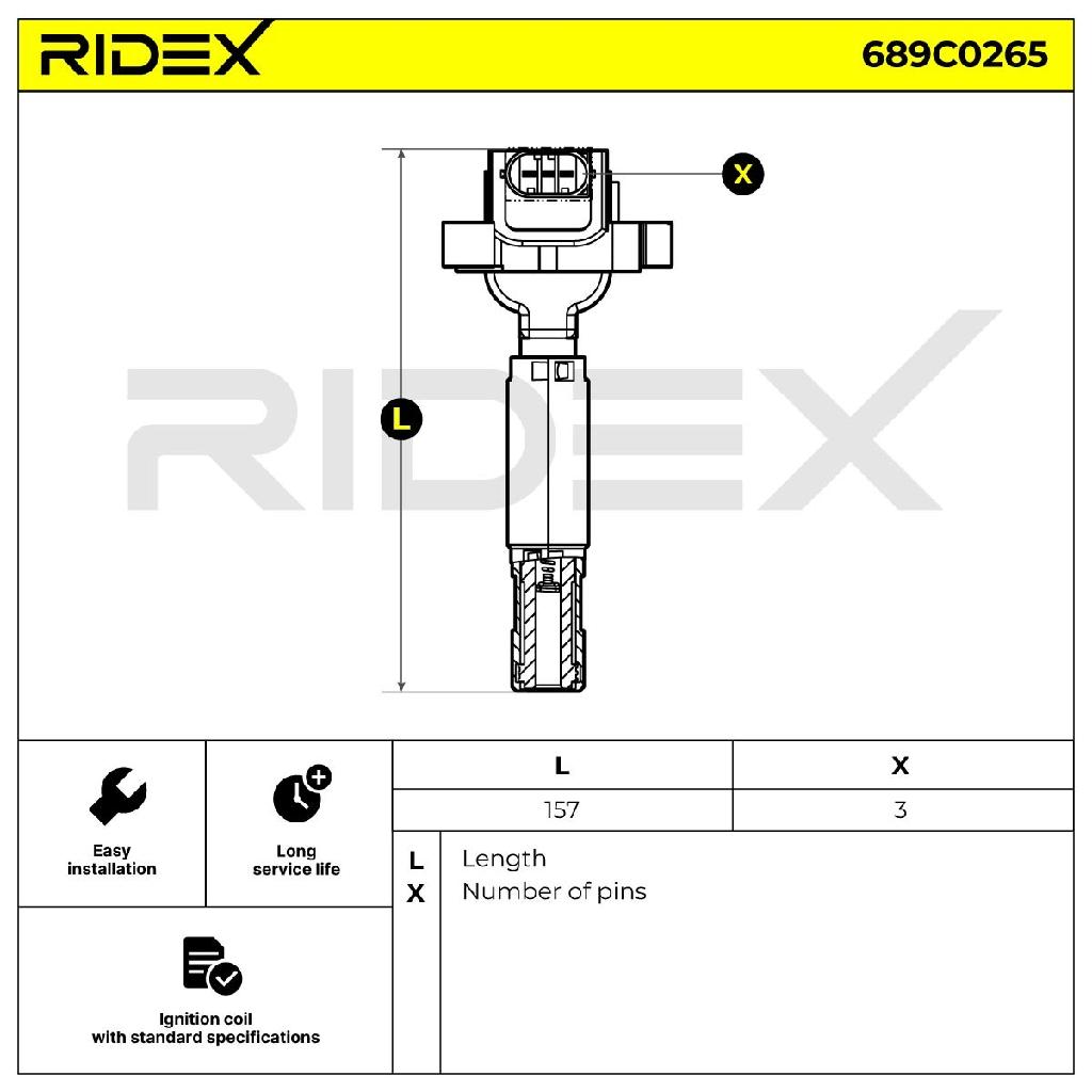 RIDEX 689C0265 Zündspule passend für MERCEDES-BENZ C-Klasse Limousine (W204)