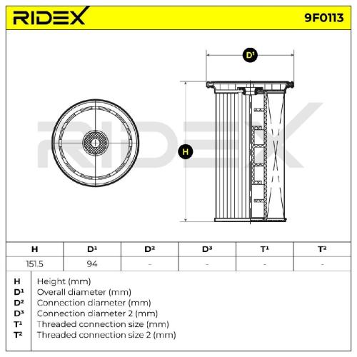 RIDEX 9F0113 Kraftstofffilter Diesel Filter Filter Cartridge für VW 2559747 Bild RIDEX 9F0113 Kraftstofffilter Diesel Filter Filter Cartridge für VW 2559747