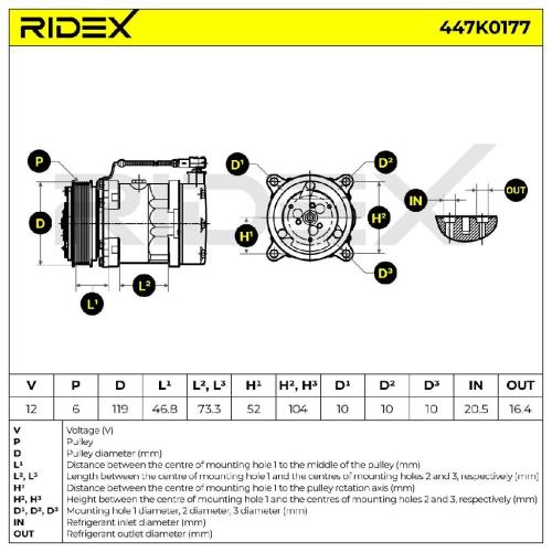 RIDEX A/C Kompressor für Klimaanlage Klimakompressor mit ID: 6V12 Kältemittel: Bild RIDEX A/C Kompressor für Klimaanlage Klimakompressor mit ID: 6V12 Kältemittel: