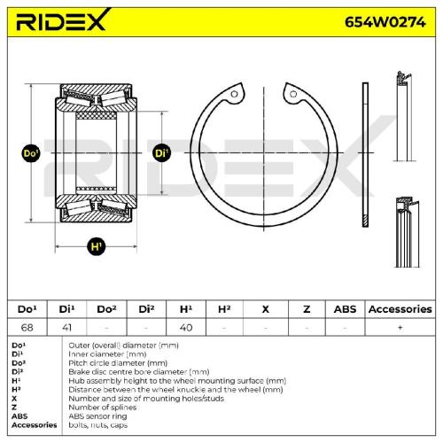 RIDEX 654W0274 Radlagersatz pro 1 Rad Vorne beidseitig für SUZUKI JIMNY (FJ) Bild RIDEX 654W0274 Radlagersatz pro 1 Rad Vorne beidseitig für SUZUKI JIMNY (FJ)