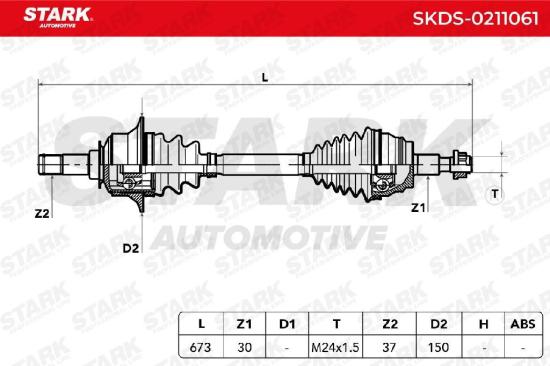 STARK Antriebswelle Achswelle Vorderachse/Vorne links 1663301600 1663303300 Bild STARK Antriebswelle Achswelle Vorderachse/Vorne links 1663301600 1663303300
