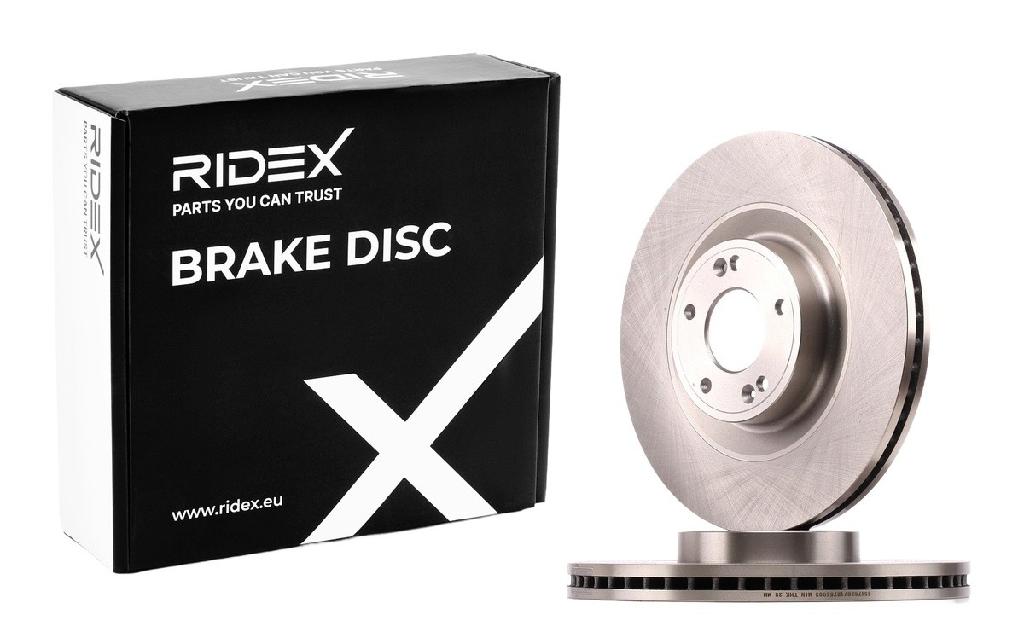 RIDEX 82B1658 2x Bremsscheiben Vorne Ø345mm Belüftet für HYUNDAI 517123N900