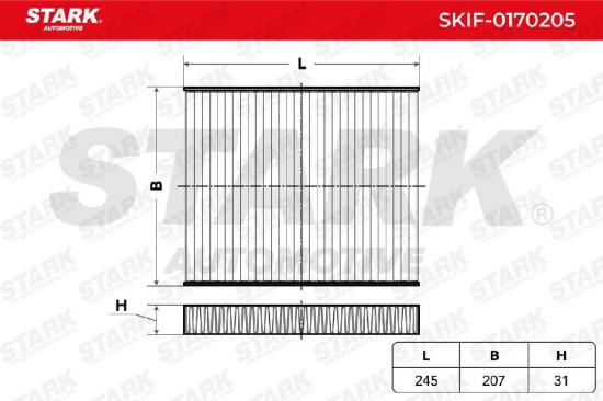 STARK SKIF-0170205 Innenraumfilter Pollenfilter Aktivkohlefilter Höhe: 31 Länge: Bild STARK SKIF-0170205 Innenraumfilter Pollenfilter Aktivkohlefilter Höhe: 31 Länge: