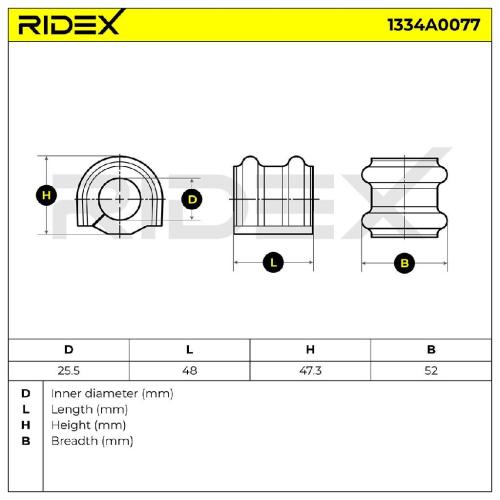 RIDEX 1334A0077 Stabilisatorlager Gummilager Lagerung Vorne für HYUNDAI für KIA Bild RIDEX 1334A0077 Stabilisatorlager Gummilager Lagerung Vorne für HYUNDAI für KIA
