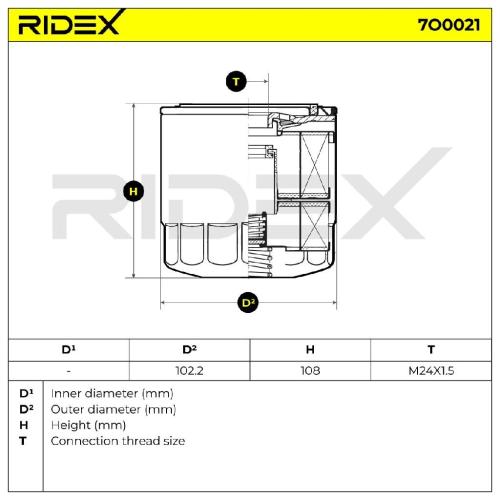 RIDEX Ölfilter Motorölfilter Anschraubfilter 7O0021 für TOYOTA AVENSIS Kombi Bild RIDEX Ölfilter Motorölfilter Anschraubfilter 7O0021 für TOYOTA AVENSIS Kombi