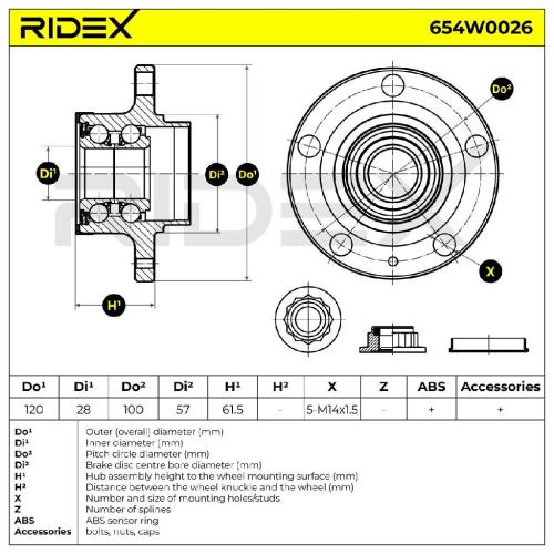 RIDEX 654W0026 Radlagersatz pro 1 Rad Hinten beidseitig für VW POLO (9N) Bild RIDEX 654W0026 Radlagersatz pro 1 Rad Hinten beidseitig für VW POLO (9N)