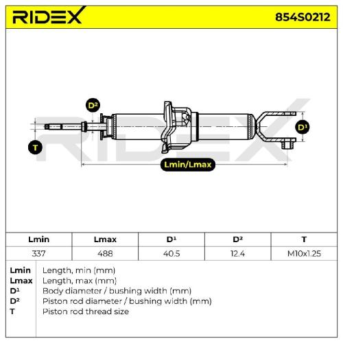 RIDEX 854S0212 1x Stoßdämpfer Gasdruck Hinten für HONDA CIVIC VI Hatchback Bild RIDEX 854S0212 1x Stoßdämpfer Gasdruck Hinten für HONDA CIVIC VI Hatchback