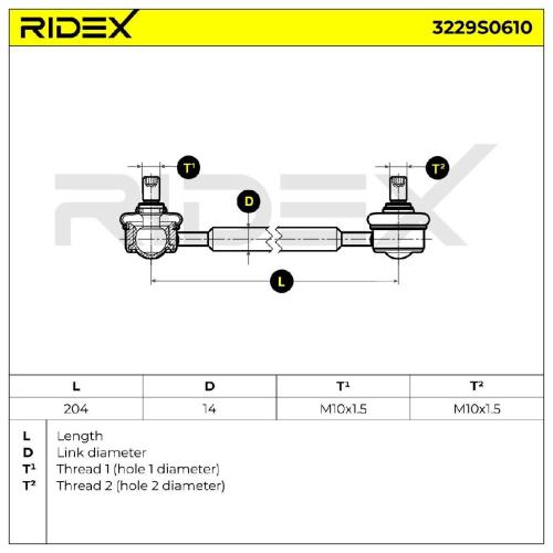 RIDEX 1x Koppelstange Stabilisator Hinten für TOYOTA MR 2 II (SW2) Bild RIDEX 1x Koppelstange Stabilisator Hinten für TOYOTA MR 2 II (SW2)