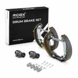 RIDEX Bremsenset Trommelbremse Bremsbacken Satz mit Radbremszylinder Hinten