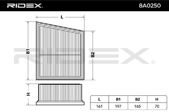 RIDEX 8A0250 Motor Luftfilter Filtereinsatz Umluftfilter für FORD B-MAX (JK) Bild RIDEX 8A0250 Motor Luftfilter Filtereinsatz Umluftfilter für FORD B-MAX (JK)