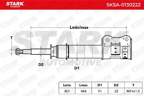 STARK SKSA-0130222 1x Stoßdämpfer Federbein Gasdruck Vorne links für SUZUKI Bild STARK SKSA-0130222 1x Stoßdämpfer Federbein Gasdruck Vorne links für SUZUKI