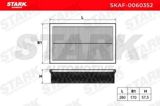 STARK SKAF-0060352 Motor Luftfilter RechtEckig Filtereinsatz Bild STARK SKAF-0060352 Motor Luftfilter RechtEckig Filtereinsatz