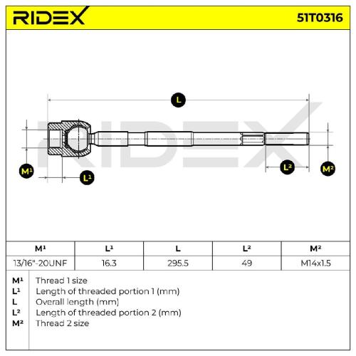 RIDEX Axialgelenk Spurstange Vorne für JAGUAR XJ (NAW, NBW) Bild RIDEX Axialgelenk Spurstange Vorne für JAGUAR XJ (NAW, NBW)