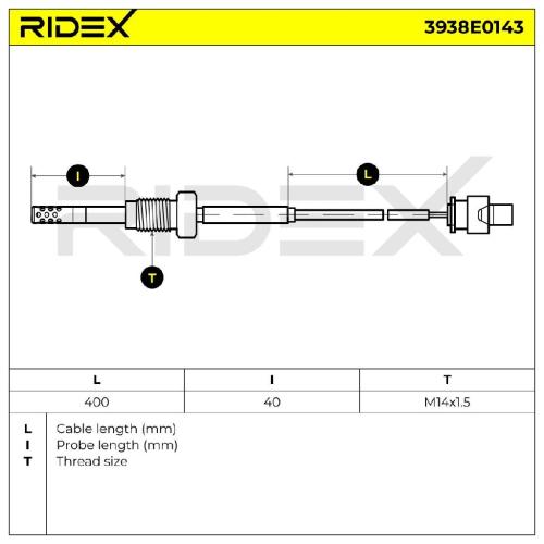 RIDEX 3938E0143 Abgastemperatursensor passend für MERCEDES-BENZ A0071538528 Bild RIDEX 3938E0143 Abgastemperatursensor passend für MERCEDES-BENZ A0071538528