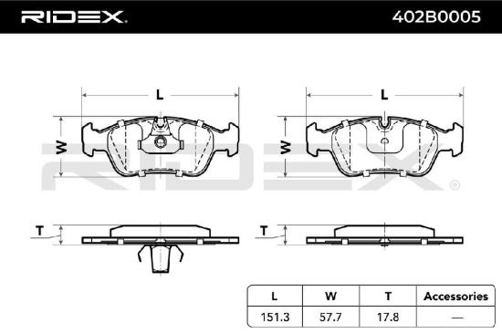 RIDEX Bremsbelagsatz Bremsbeläge Vorne für BMW 3 Limousine (E46) 3 Touring (E46) Bild RIDEX Bremsbelagsatz Bremsbeläge Vorne für BMW 3 Limousine (E46) 3 Touring (E46)