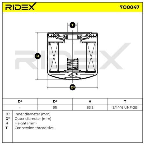 RIDEX Ölfilter Auto Motorölfilter Anschraubfilter 7O0047 für VOLVO V70 II (285) Bild RIDEX Ölfilter Auto Motorölfilter Anschraubfilter 7O0047 für VOLVO V70 II (285)