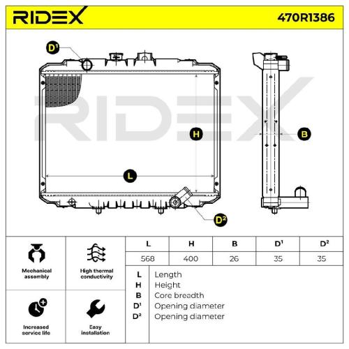 RIDEX 470R1386 Motorkühler / Wasserkühler für MITSUBISHI L 300 III Bus Bild RIDEX 470R1386 Motorkühler / Wasserkühler für MITSUBISHI L 300 III Bus