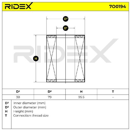 RIDEX Ölfilter Motorölfilter Filtereinsatz mit Dichtungen mit Dichtung 7O0194 Bild RIDEX Ölfilter Motorölfilter Filtereinsatz mit Dichtungen mit Dichtung 7O0194