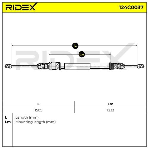 RIDEX Handbremsseil Hinten Rechts Links passend für PEUGEOT 106 II Schrägheck Bild RIDEX Handbremsseil Hinten Rechts Links passend für PEUGEOT 106 II Schrägheck