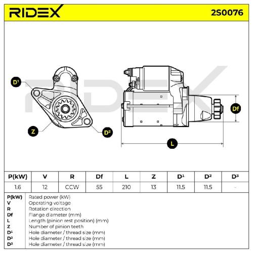 RIDEX Motor Starter/Anlasser 1,6kW für TOYOTA AVENSIS Kombi (T25) RAV 4 III Bild RIDEX Motor Starter/Anlasser 1,6kW für TOYOTA AVENSIS Kombi (T25) RAV 4 III