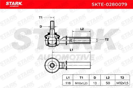 STARK Spurstangenkopf außen beidseitig Vorderachse Traggelenk M10X1.25 für FIAT Bild STARK Spurstangenkopf außen beidseitig Vorderachse Traggelenk M10X1.25 für FIAT