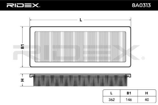 RIDEX 8A0313 Motor Luftfilter RechtEckig Filtereinsatz für MINI Schrägheck (R56) Bild RIDEX 8A0313 Motor Luftfilter RechtEckig Filtereinsatz für MINI Schrägheck (R56)