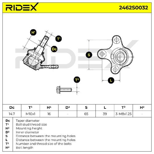 RIDEX 2462S0032 Traggelenk Führungsgelenk Vorne unten für VW Lupo (6X1, 6E1) Bild RIDEX 2462S0032 Traggelenk Führungsgelenk Vorne unten für VW Lupo (6X1, 6E1)