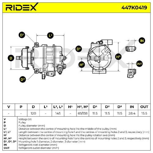 RIDEX A/C Kompressor für Klimaanlage Klimakompressor mit ID: 7SE17C Kältemittel: Bild RIDEX A/C Kompressor für Klimaanlage Klimakompressor mit ID: 7SE17C Kältemittel: